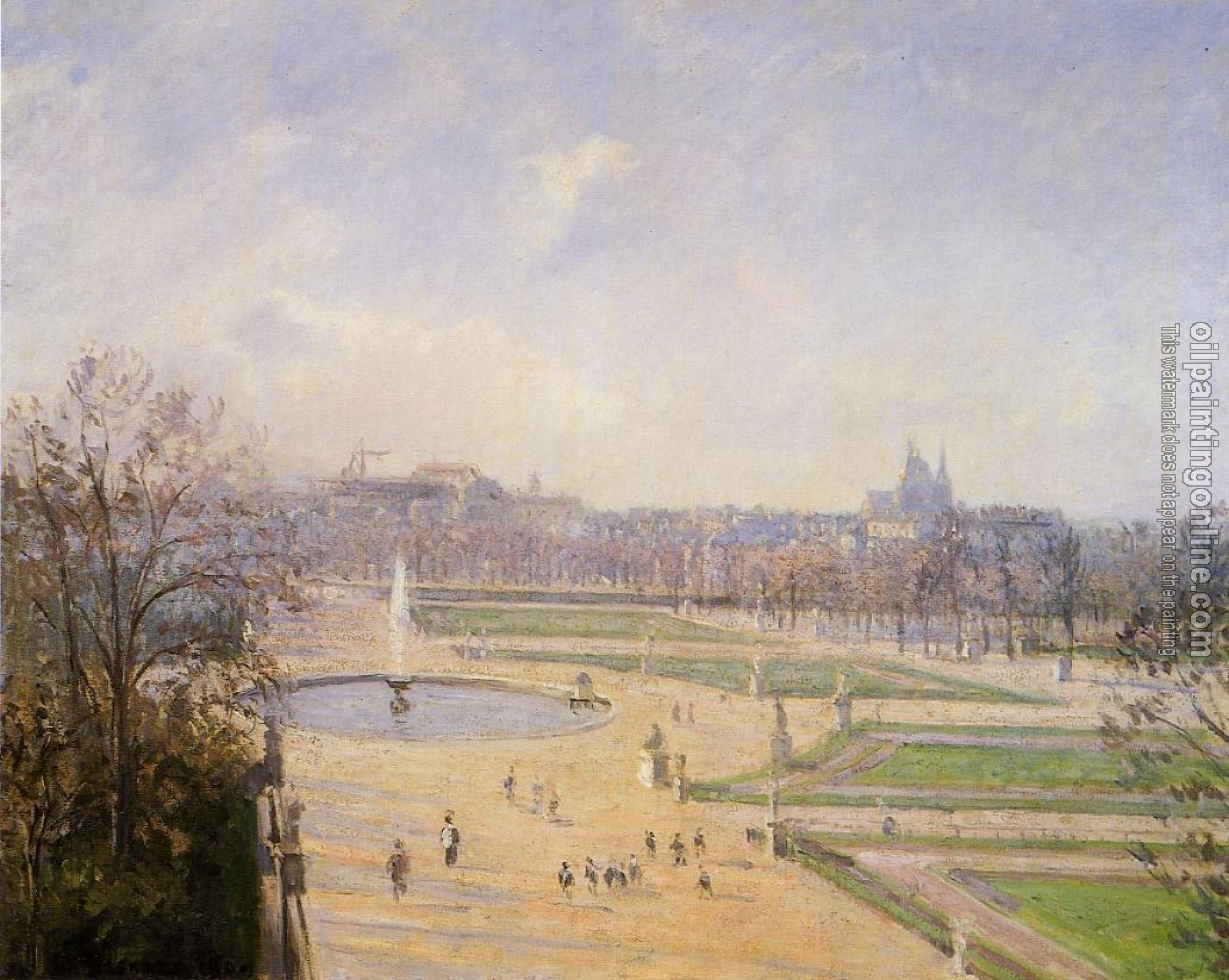 Pissarro, Camille - The Bassin des Tuileries - Afternoon, Sun